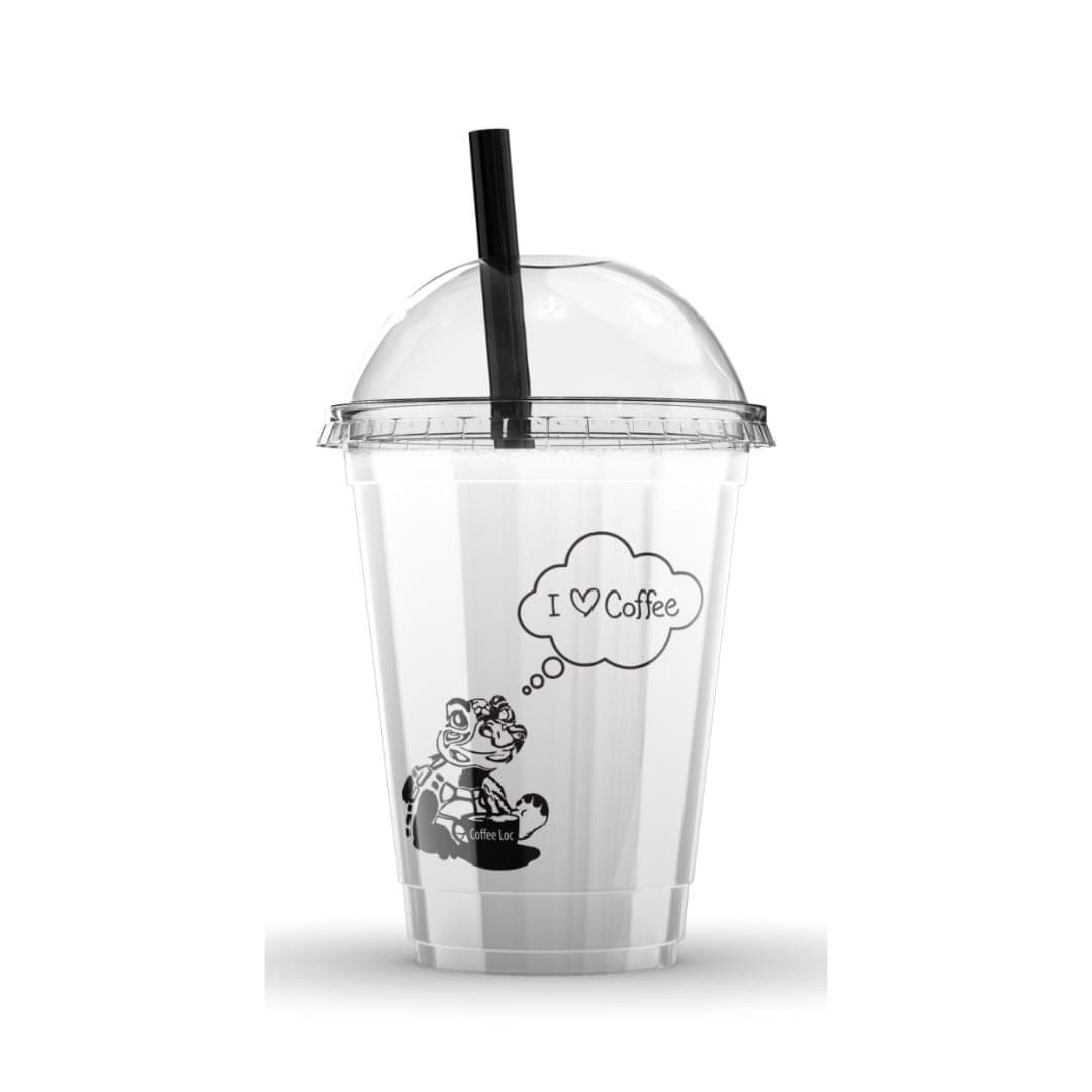 500 Cc Soğuk Grubu Kapaklı Plastik Kahve Bardağı resmi